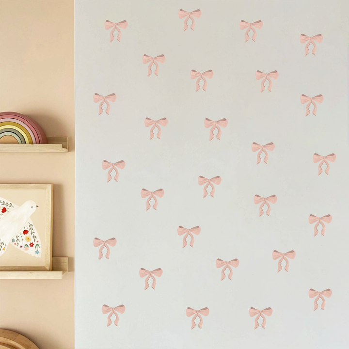 Bows in Blush / Fabric Wall Stickers