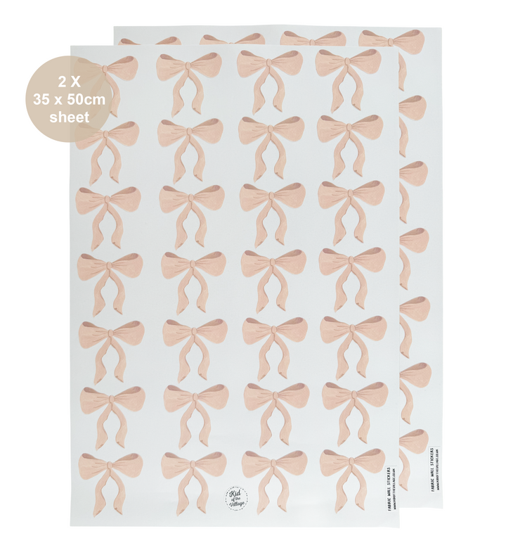 Bows in Blush / Fabric Wall Stickers