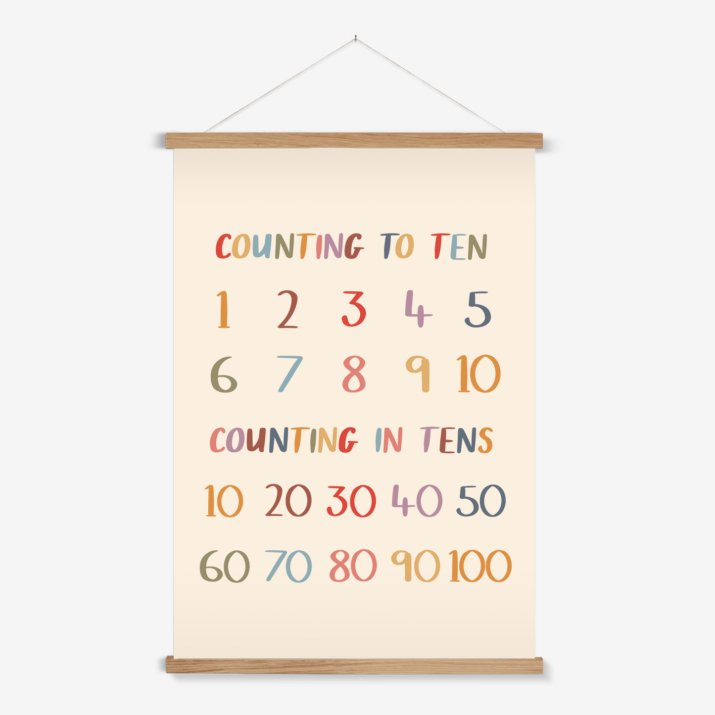 Colourful Counting to Ten / Print with Hanger