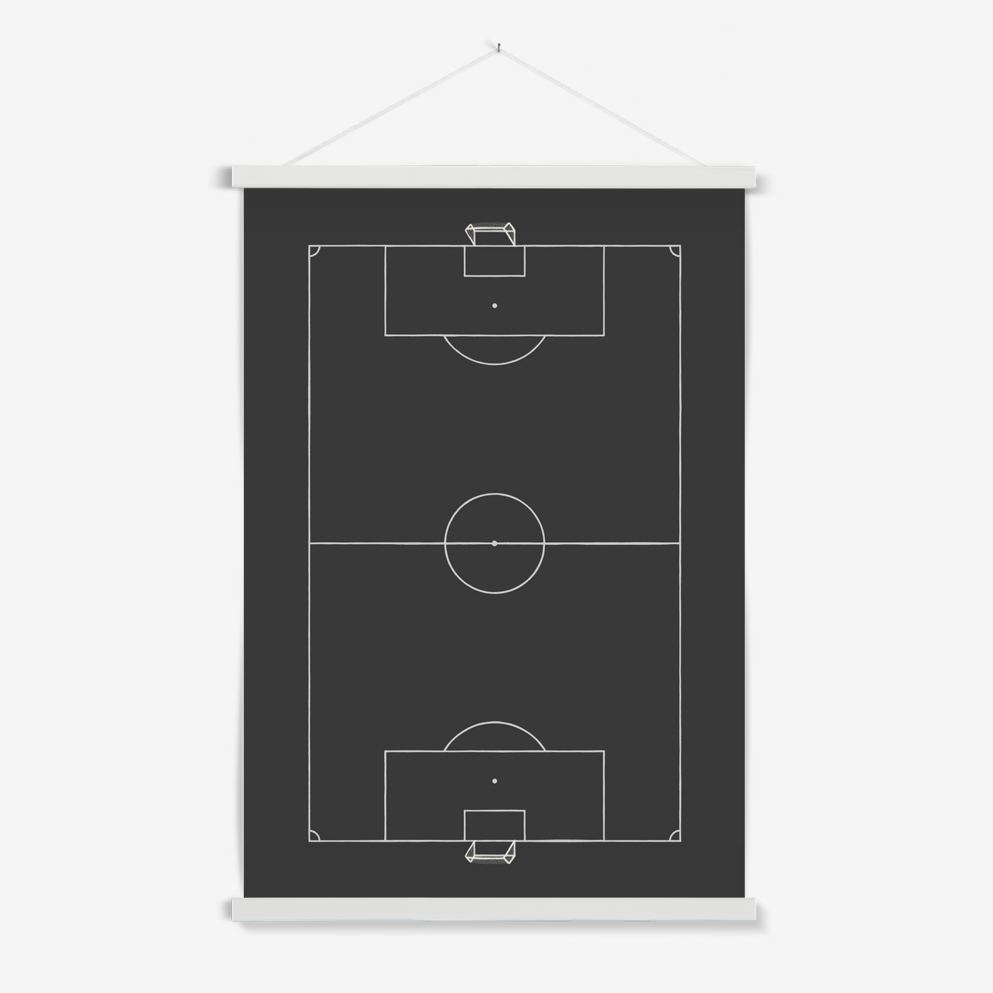 Football pitch in black / Print with Hanger