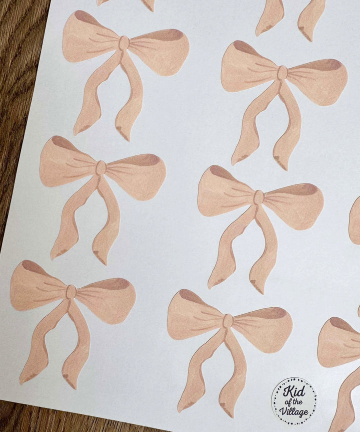 Bows in Blush / Fabric Wall Stickers