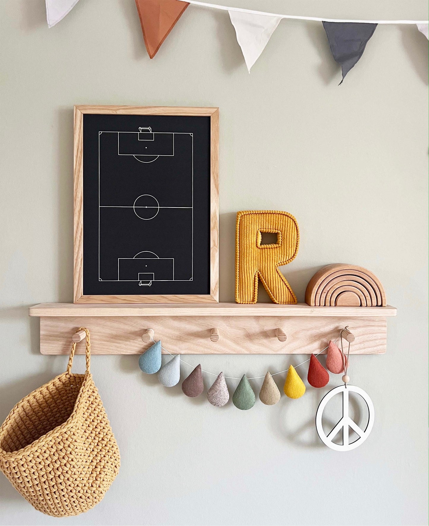 Football pitch in black / Framed Print