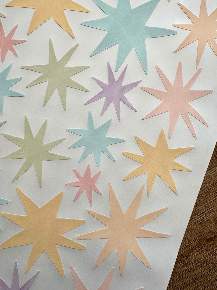 Pastel Sky Stars / Fabric Wall Stickers