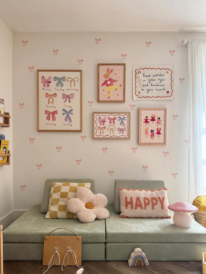 Bows in Blush / Fabric Wall Stickers