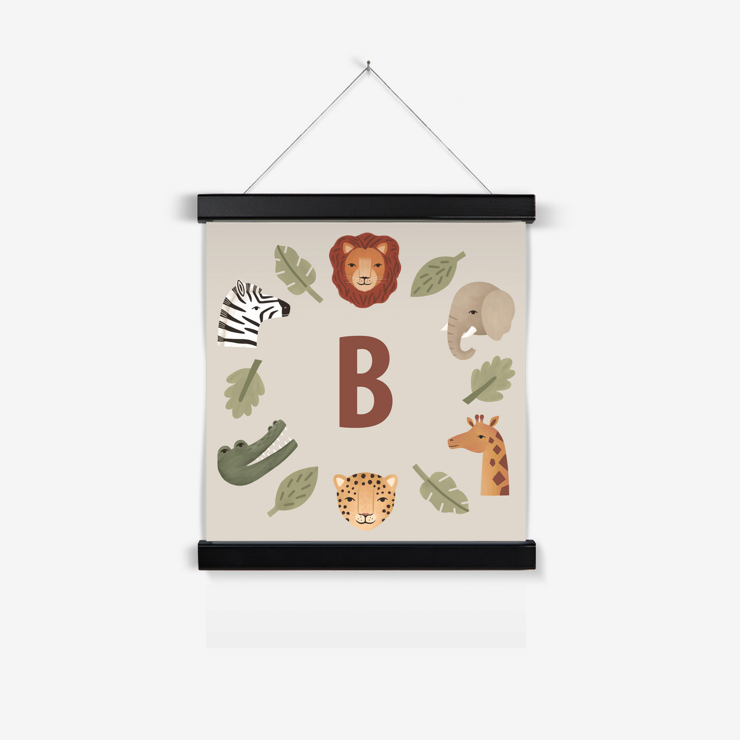 Personalised Animal Safari in stone / Print with Hanger