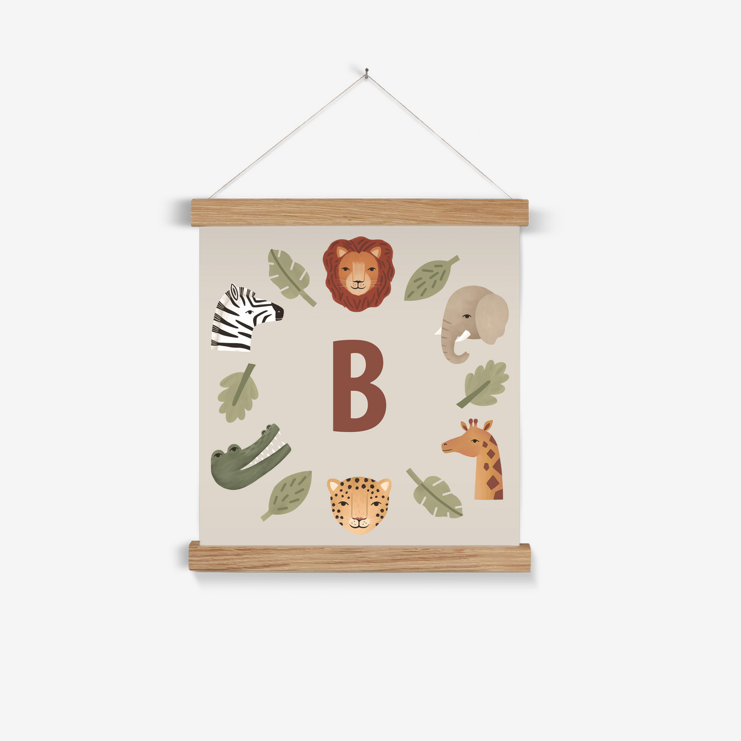 Personalised Animal Safari in stone / Print with Hanger