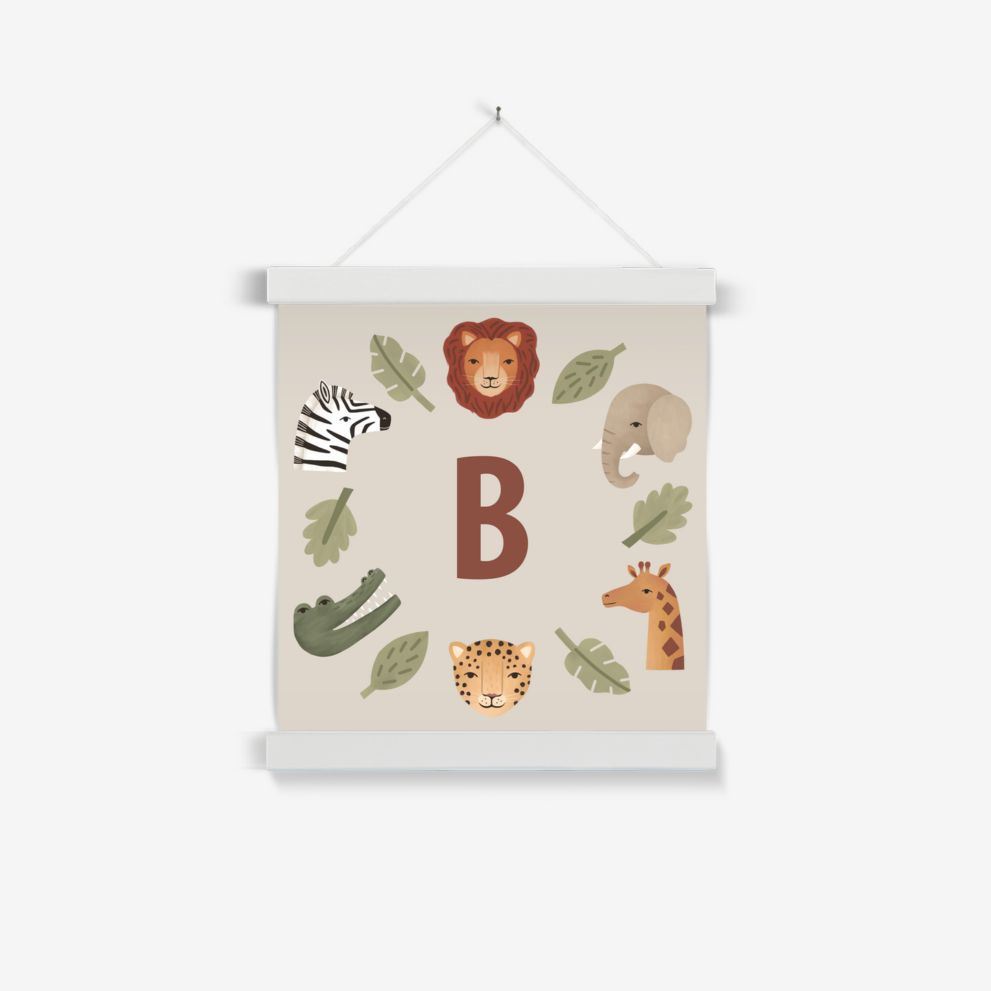 Personalised Animal Safari in stone / Print with Hanger