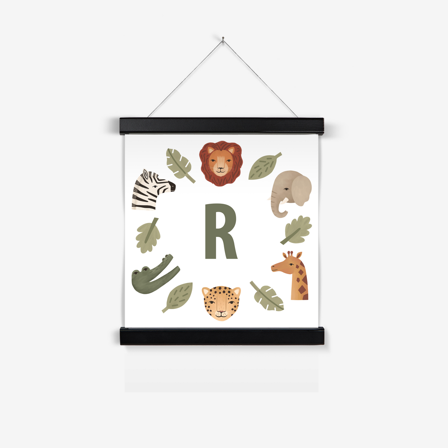 Personalised Animal Safari in white / Print with Hanger