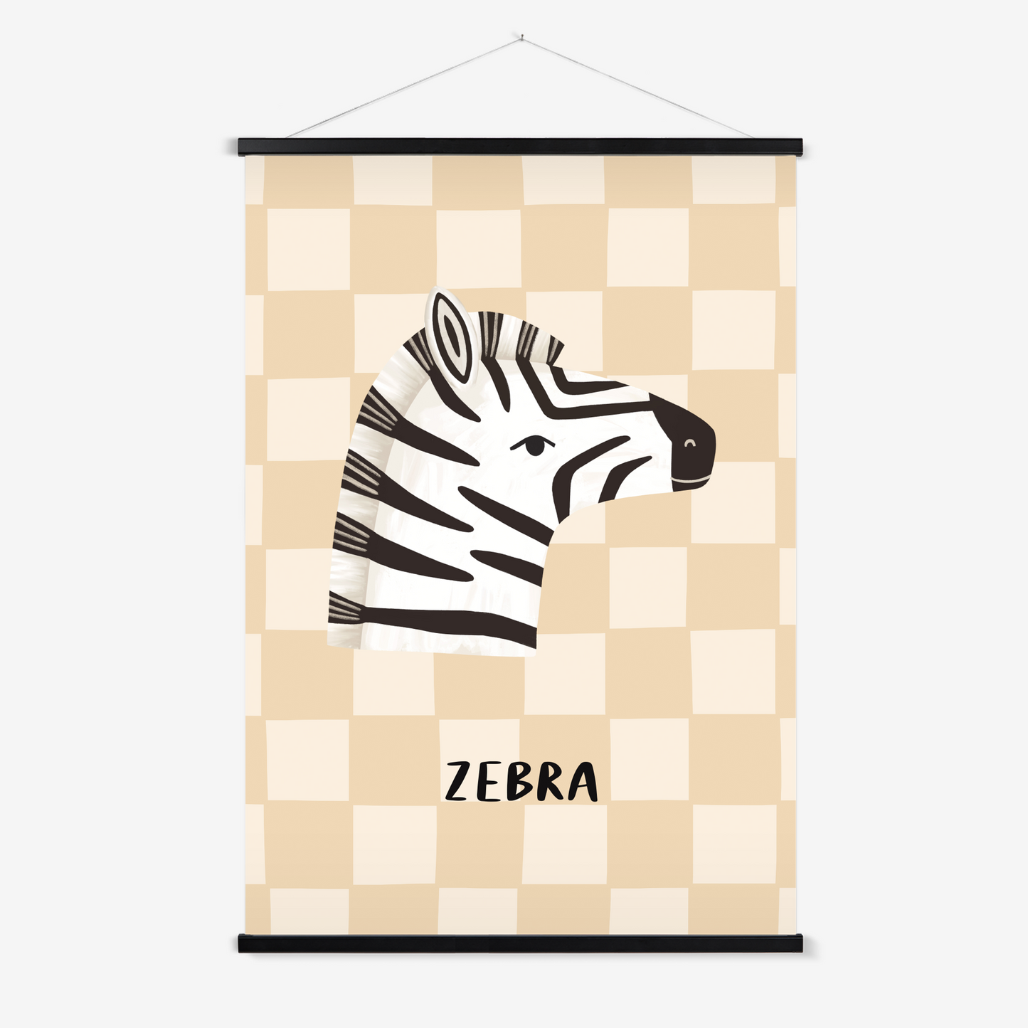 Zebra check in beige / Print with Hanger