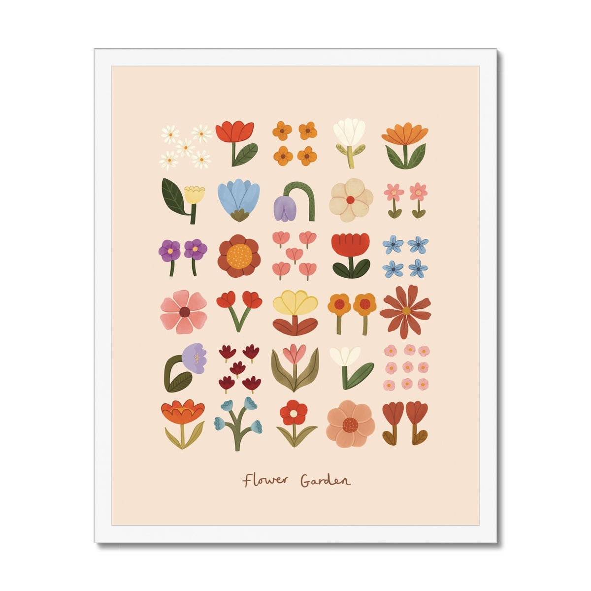 Flower Garden in soft pink / Framed Print