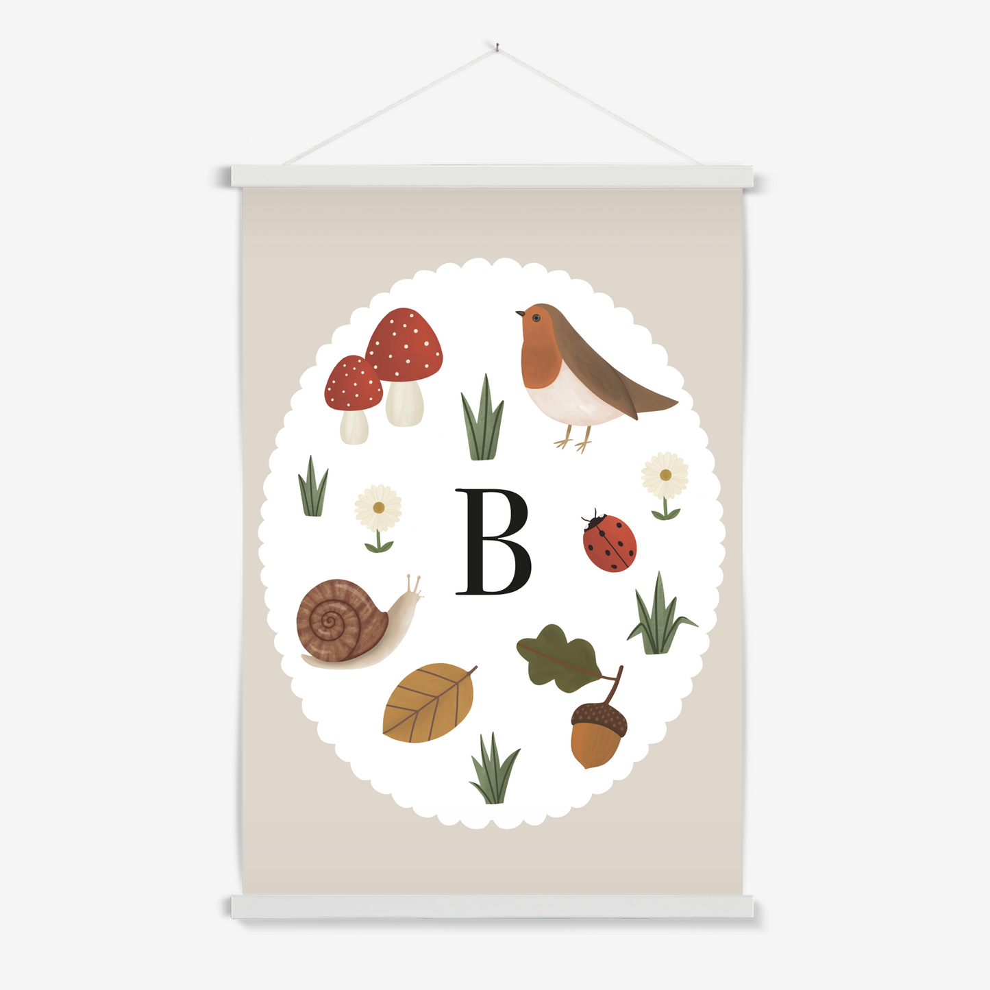 Personalised Woodland in stone / Print with Hanger
