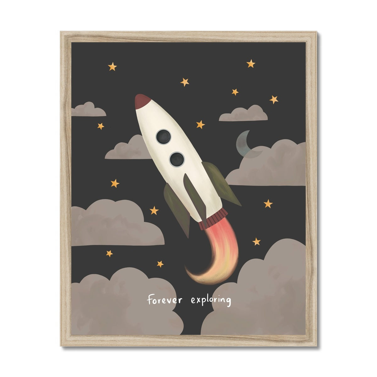 Forever Exploring in black / Framed Print