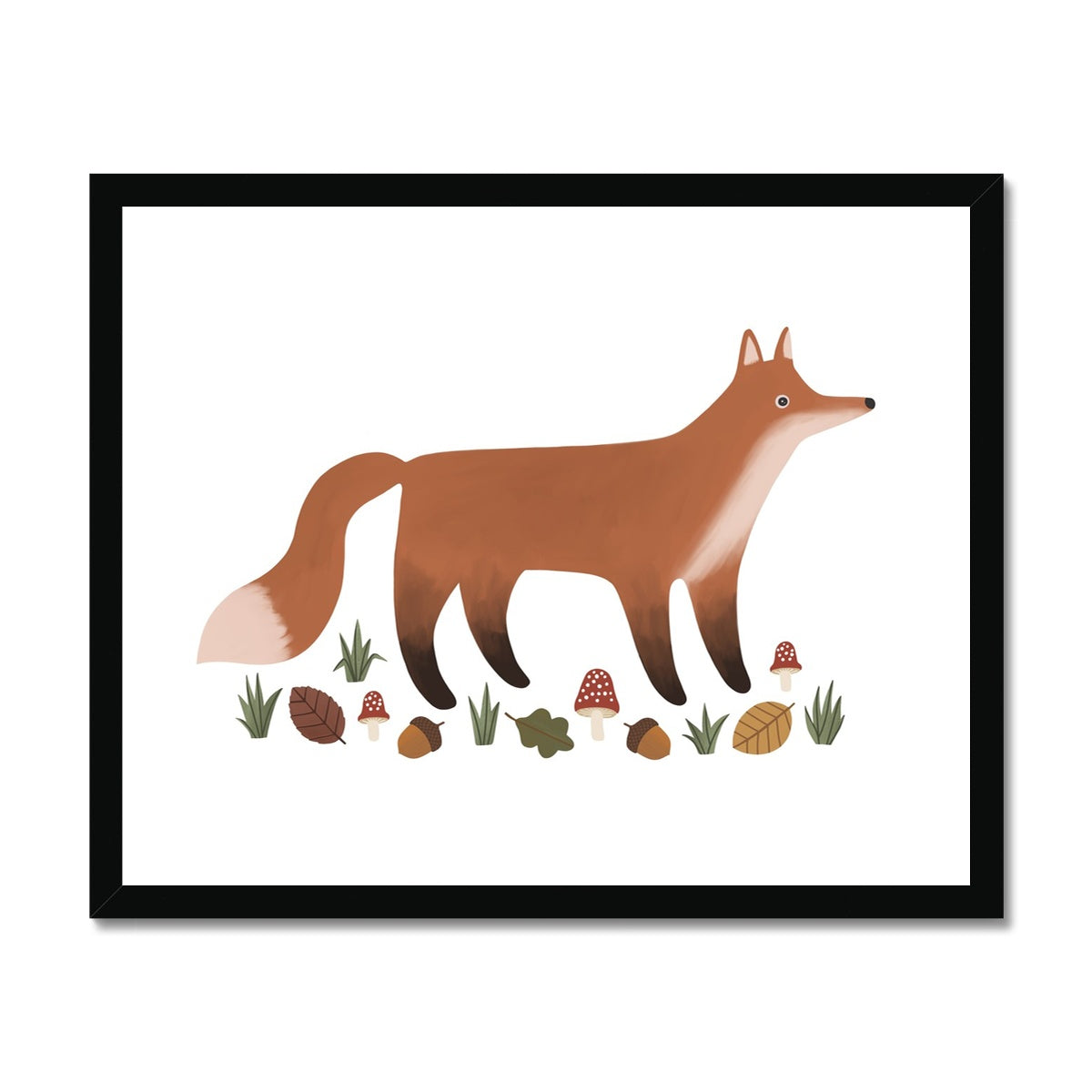 Fox in white / Framed Print