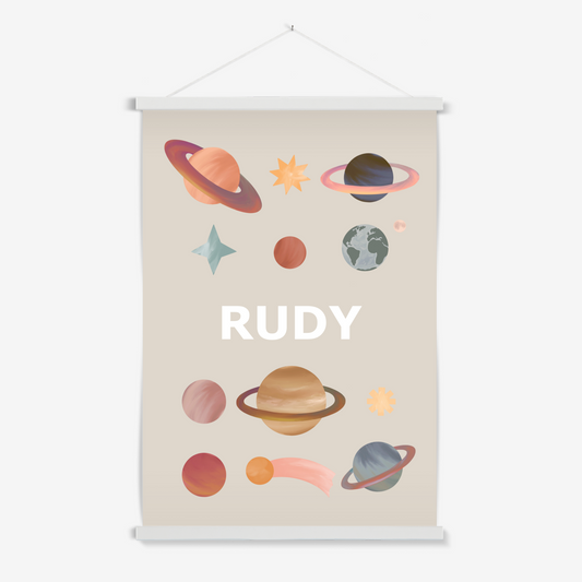 Personalised Name Planets in stone / Print with Hanger