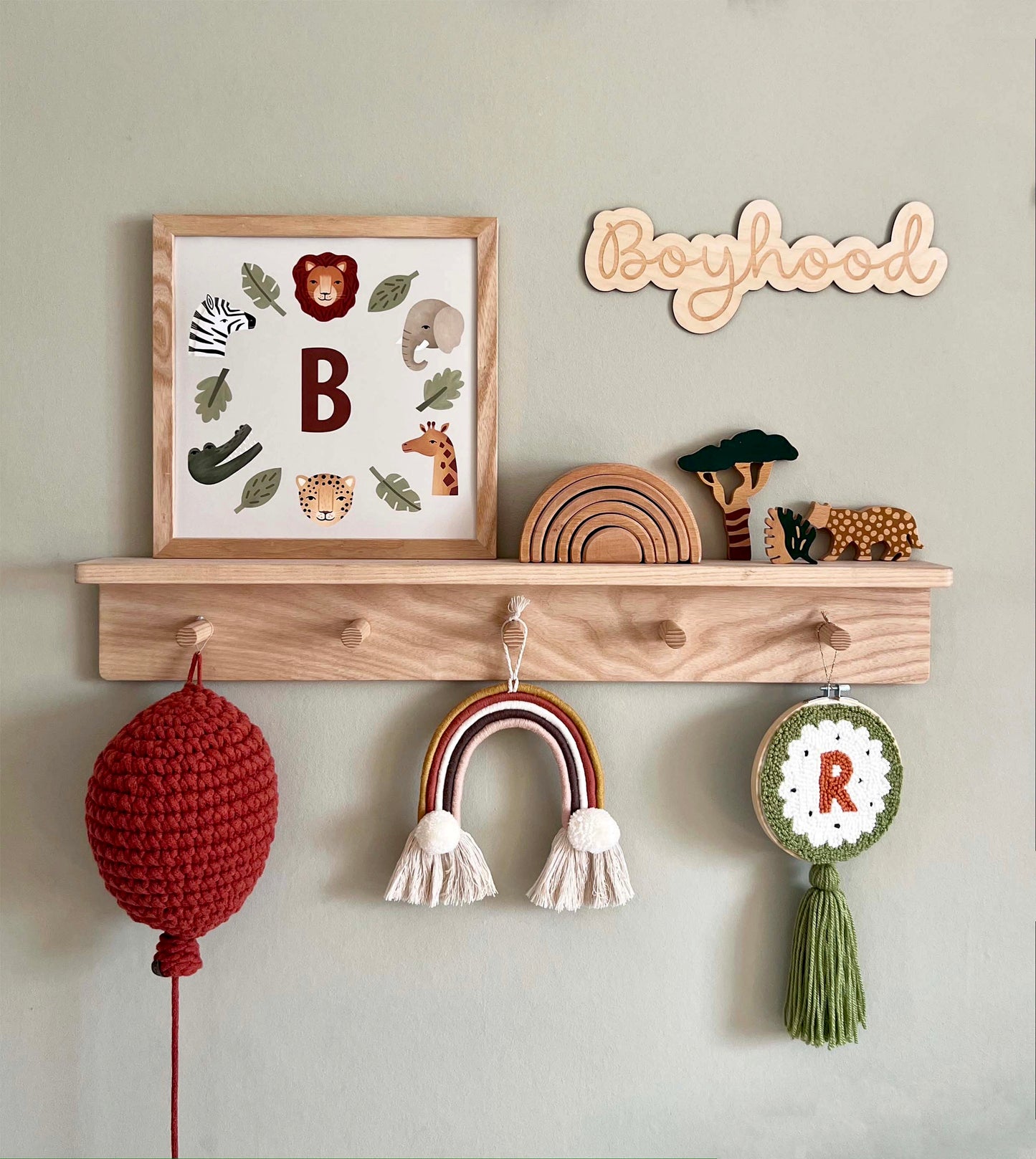 Personalised Animal Safari in stone / Print with Hanger