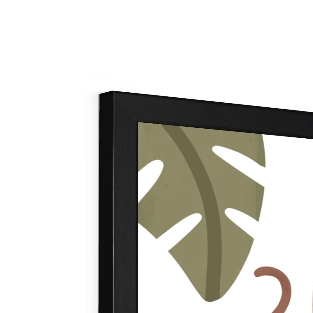 Welcome to the jungle in white / Framed Print