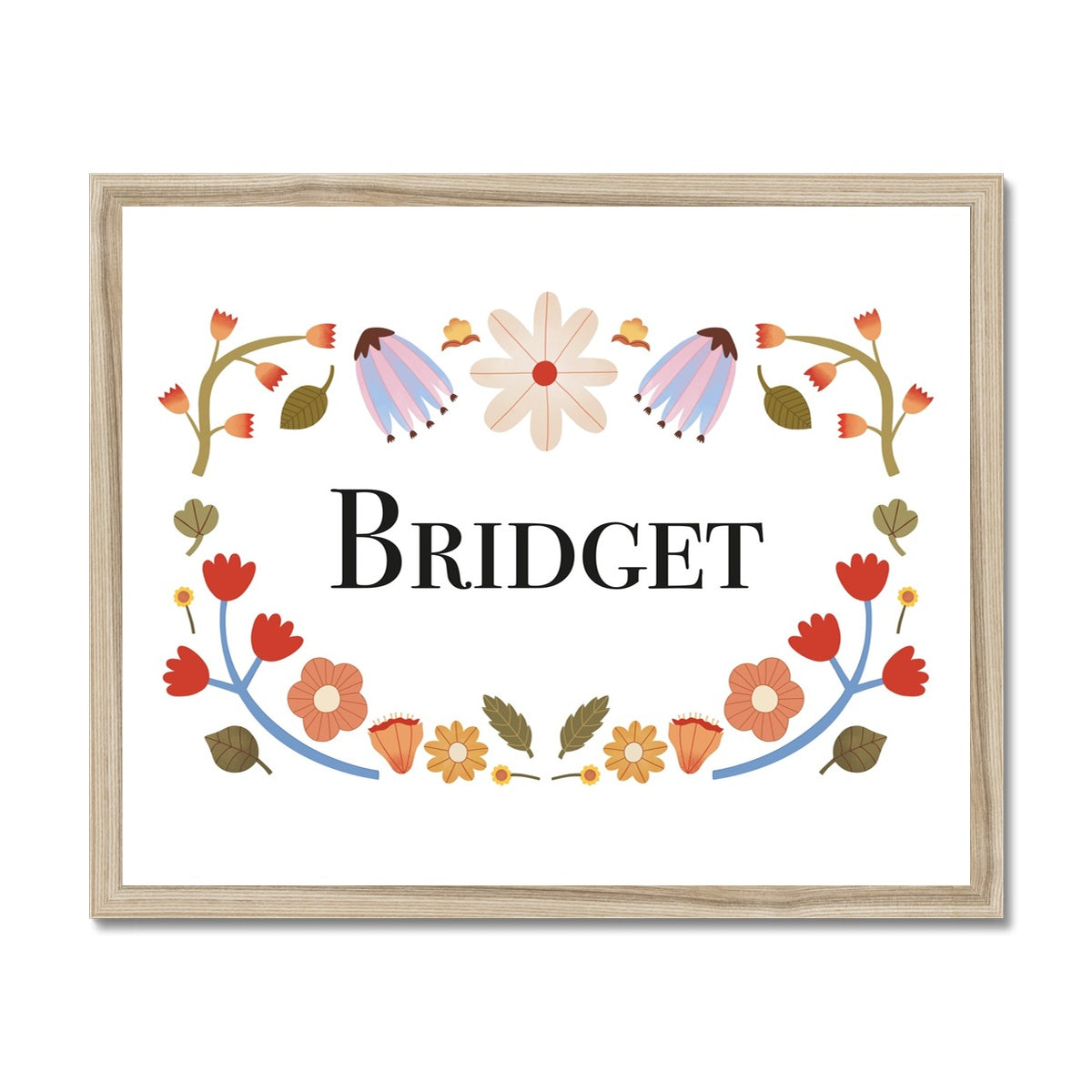 Personalised Floral Name / Framed Print