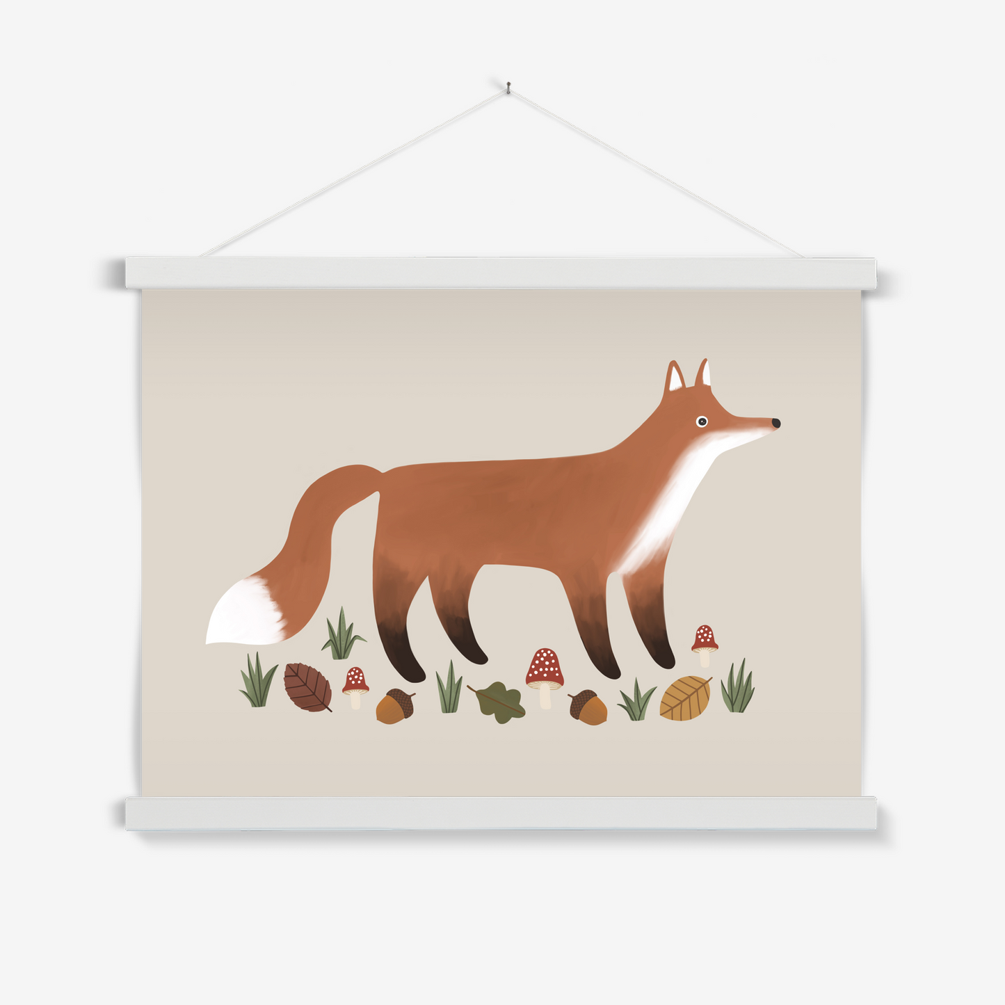 Fox in stone / Print with Hanger