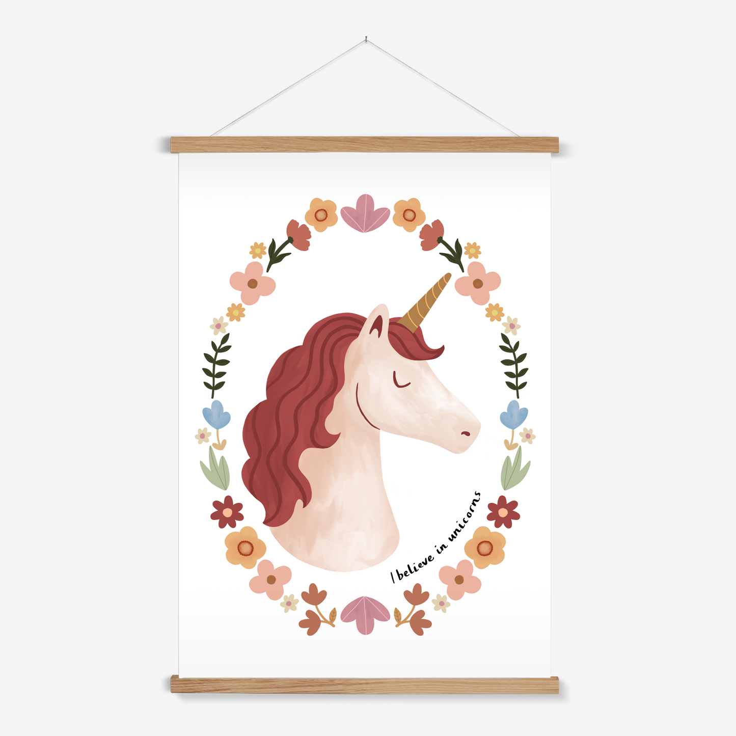 I believe in unicorns / Print with Hanger