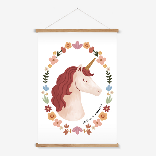 I believe in unicorns / Print with Hanger
