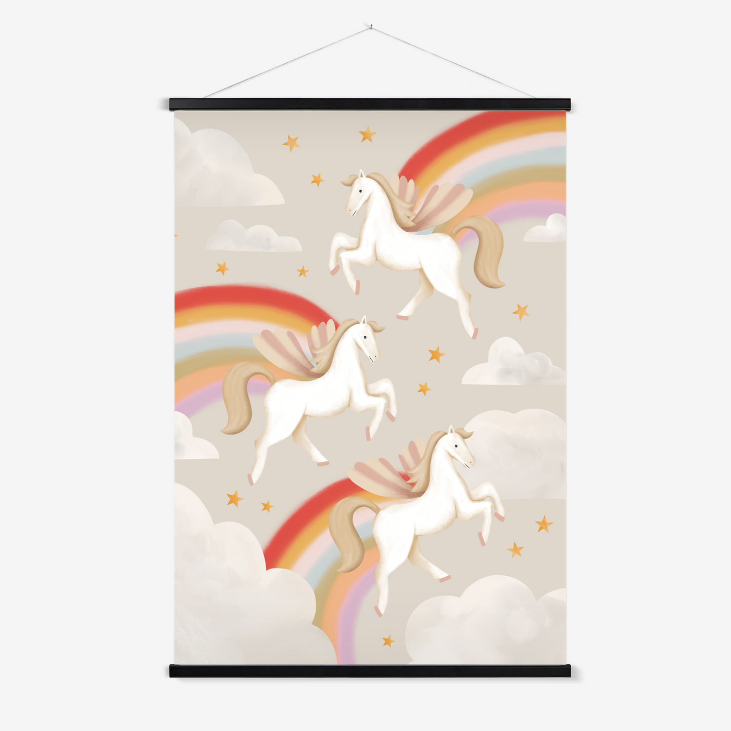 Pegasus in stone / Print with Hanger
