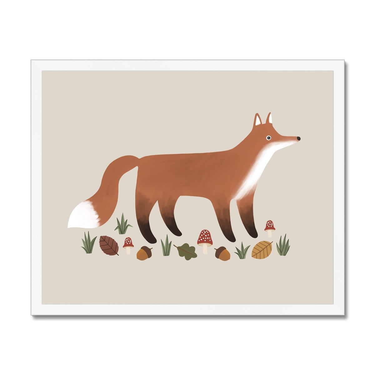 Fox in stone / Framed Print