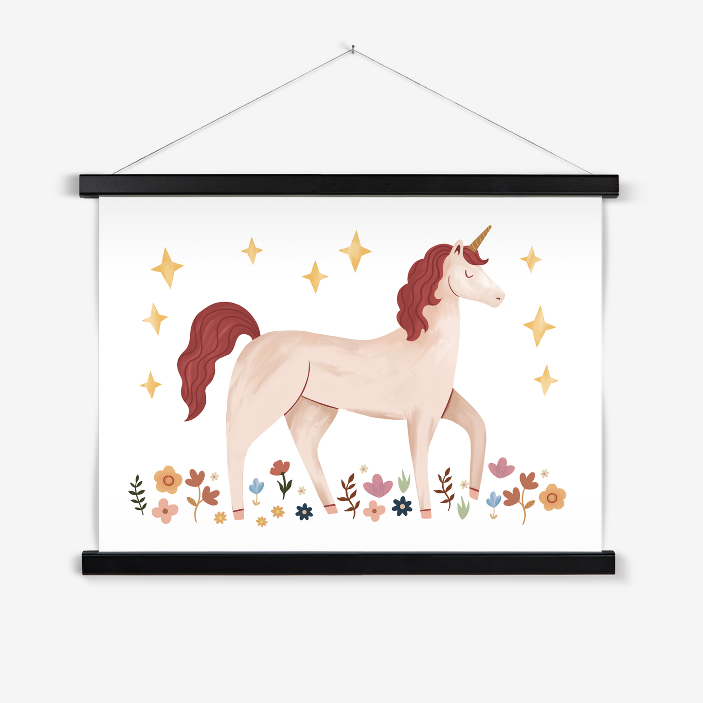 Unicorn in the meadow / Print with Hanger