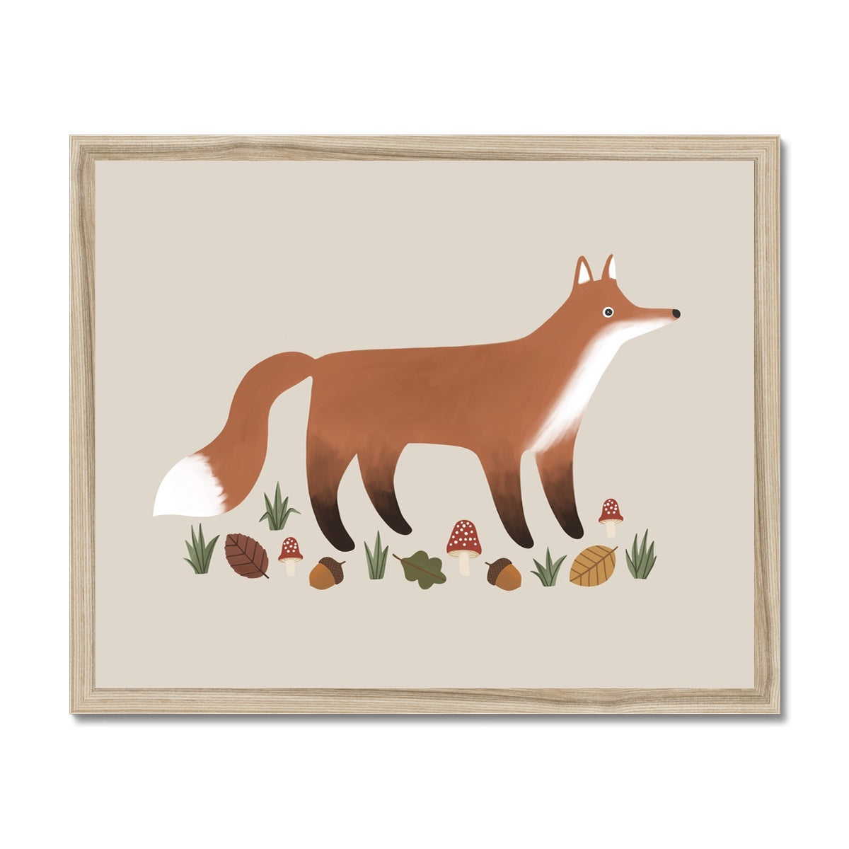 Fox in stone / Framed Print