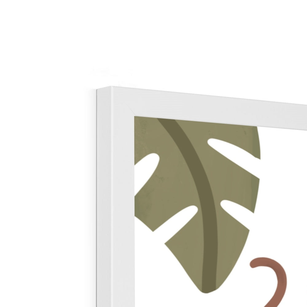 Welcome to the jungle in white / Framed Print