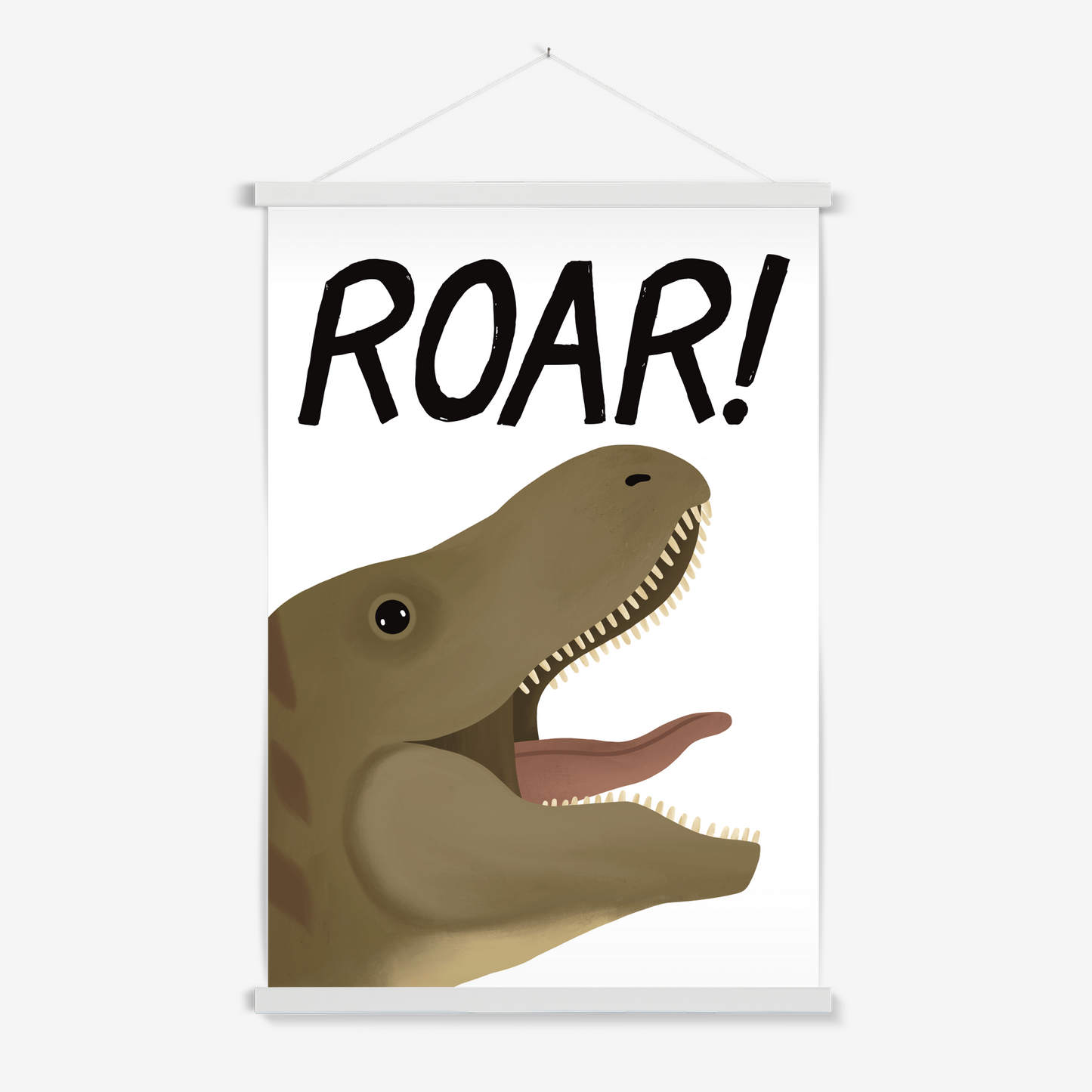 Roar Dinosaur in white / Print with Hanger