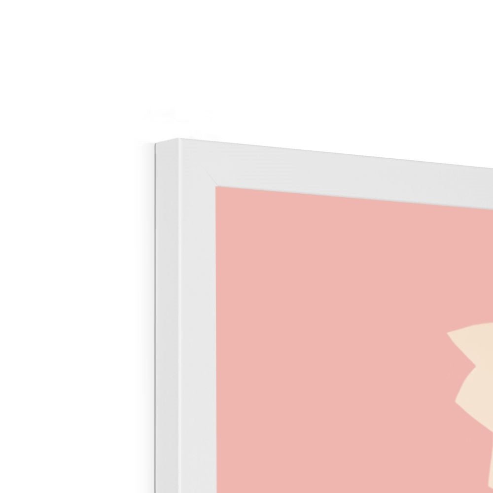 Floral Dove in pink / Framed Print