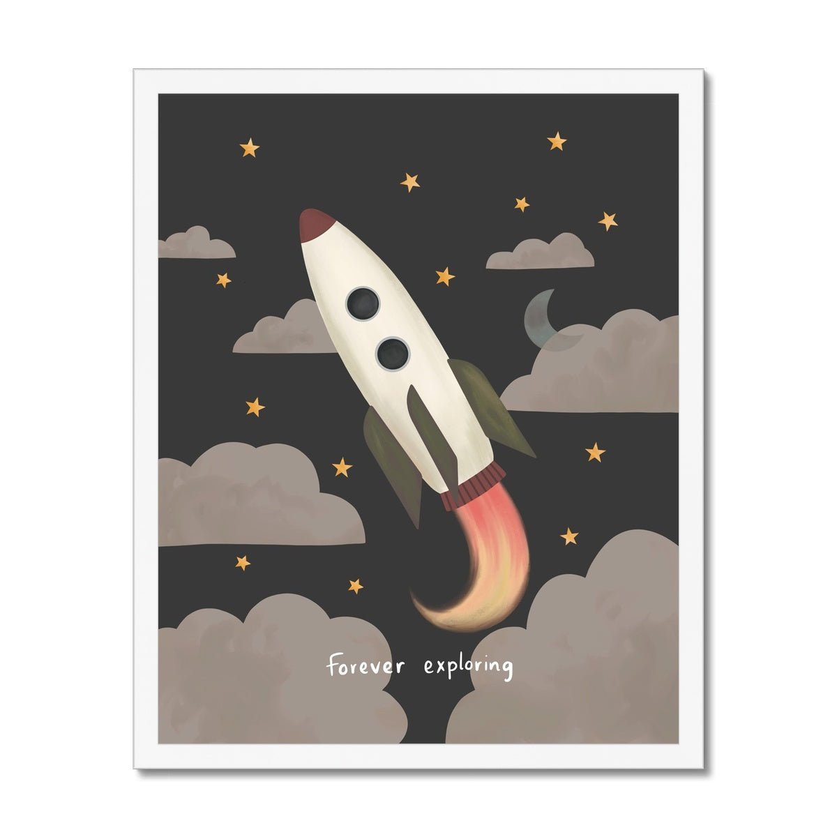 Forever Exploring in black / Framed Print