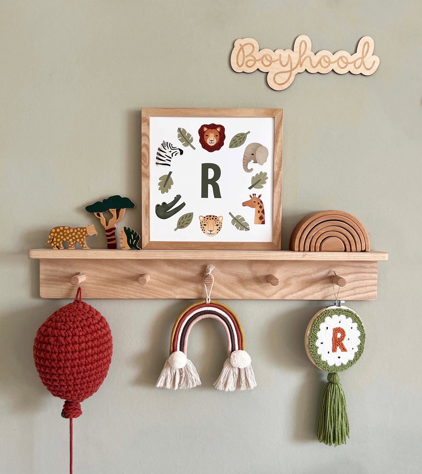 Personalised Animal Safari in white / Print with Hanger