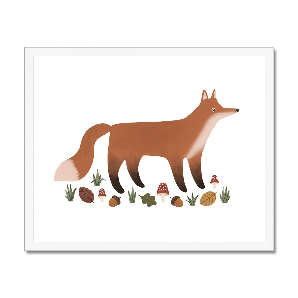 Fox in white / Framed Print
