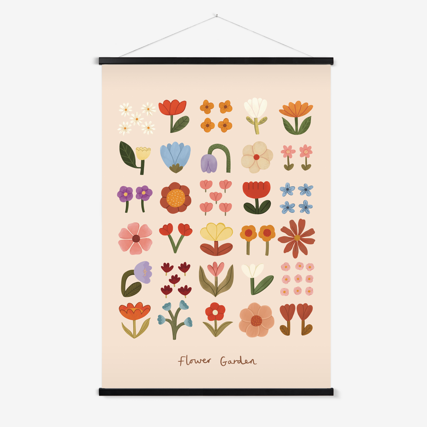 Flower Garden in soft pink / Print with Hanger
