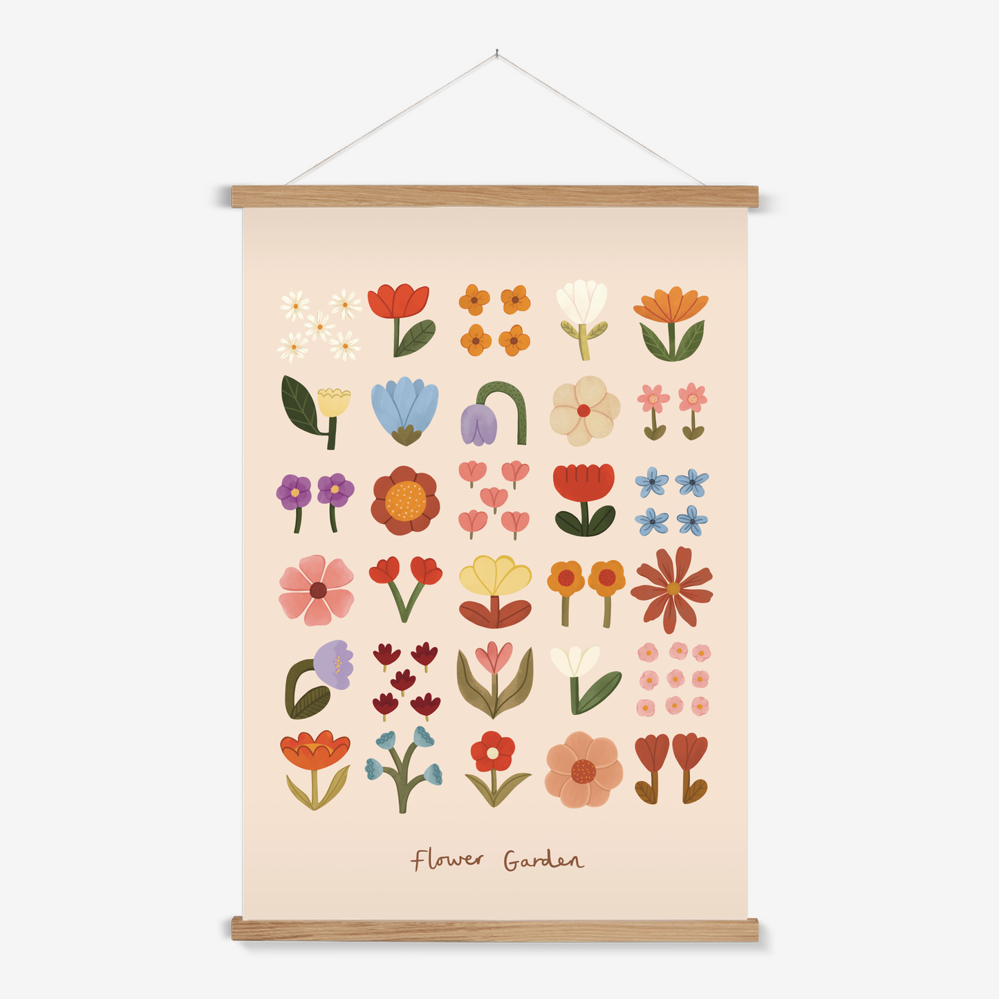 Flower Garden in soft pink / Print with Hanger