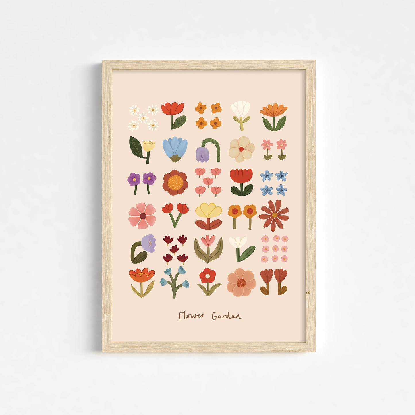 Flower Garden in soft pink / Fine Art Print
