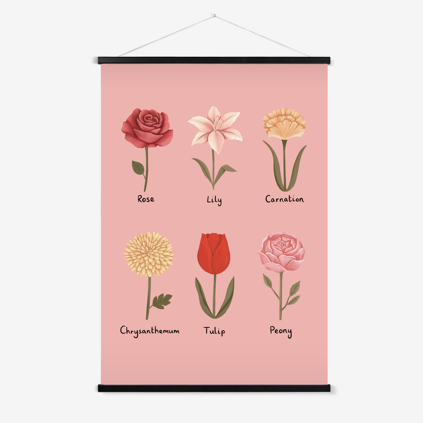 Flowers in pink / Print with Hanger