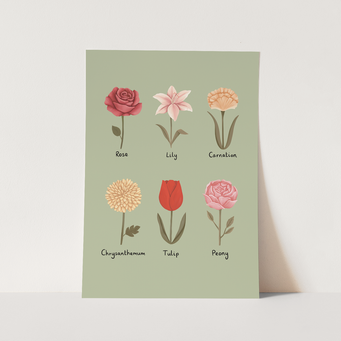 Flowers in sage / Fine Art Print