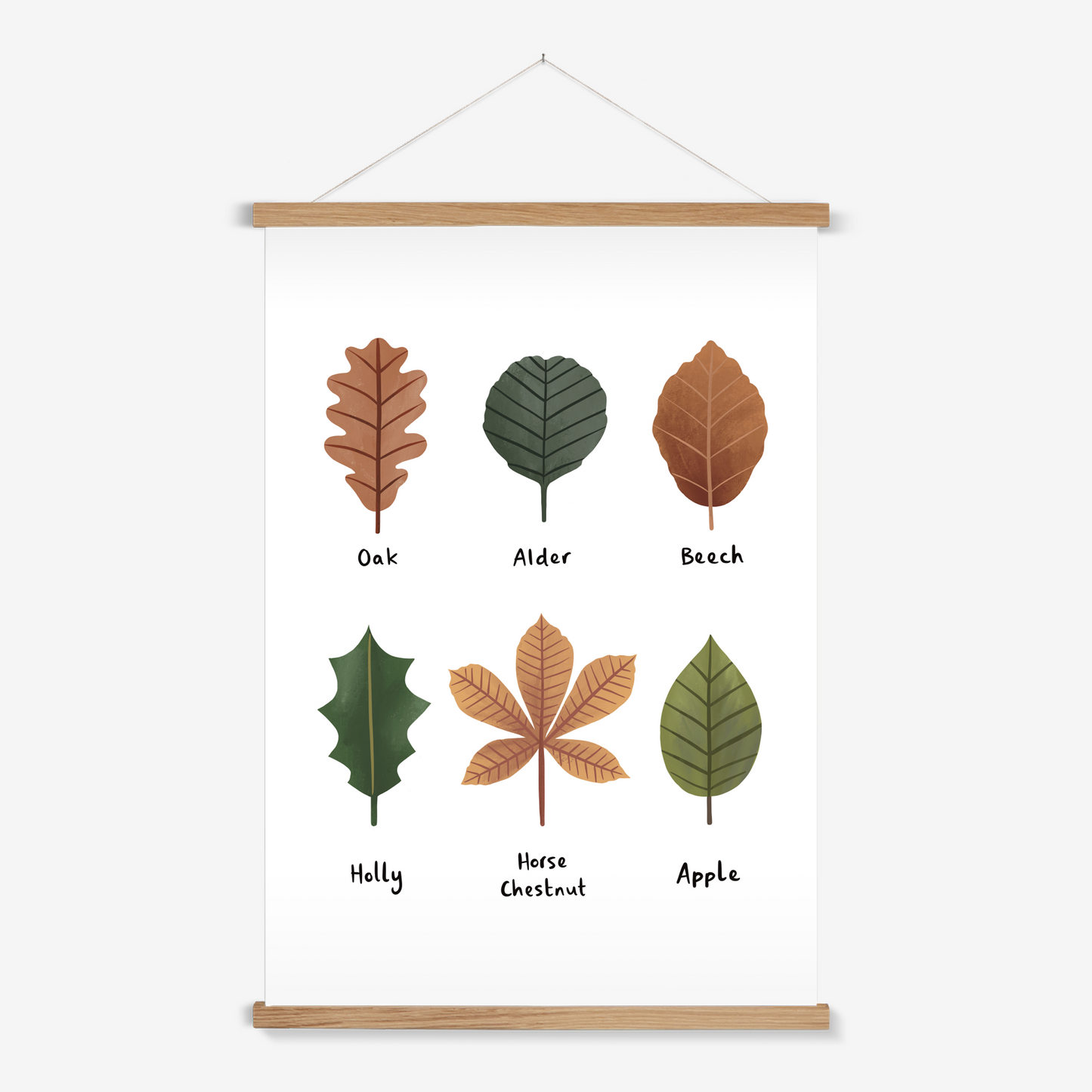 Leaves in white / Print with Hanger