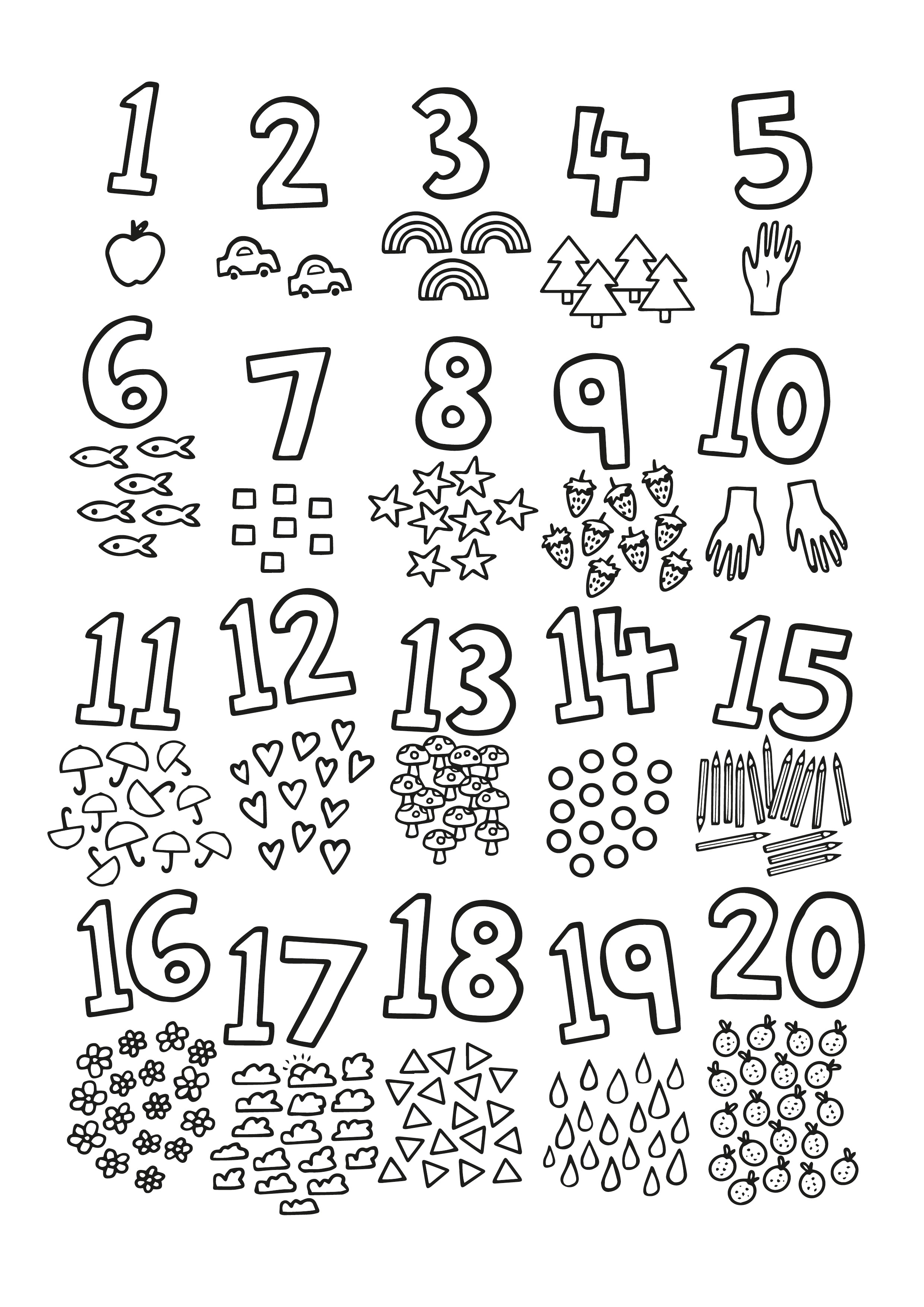 Colouring Pictures Numbers 1 10
