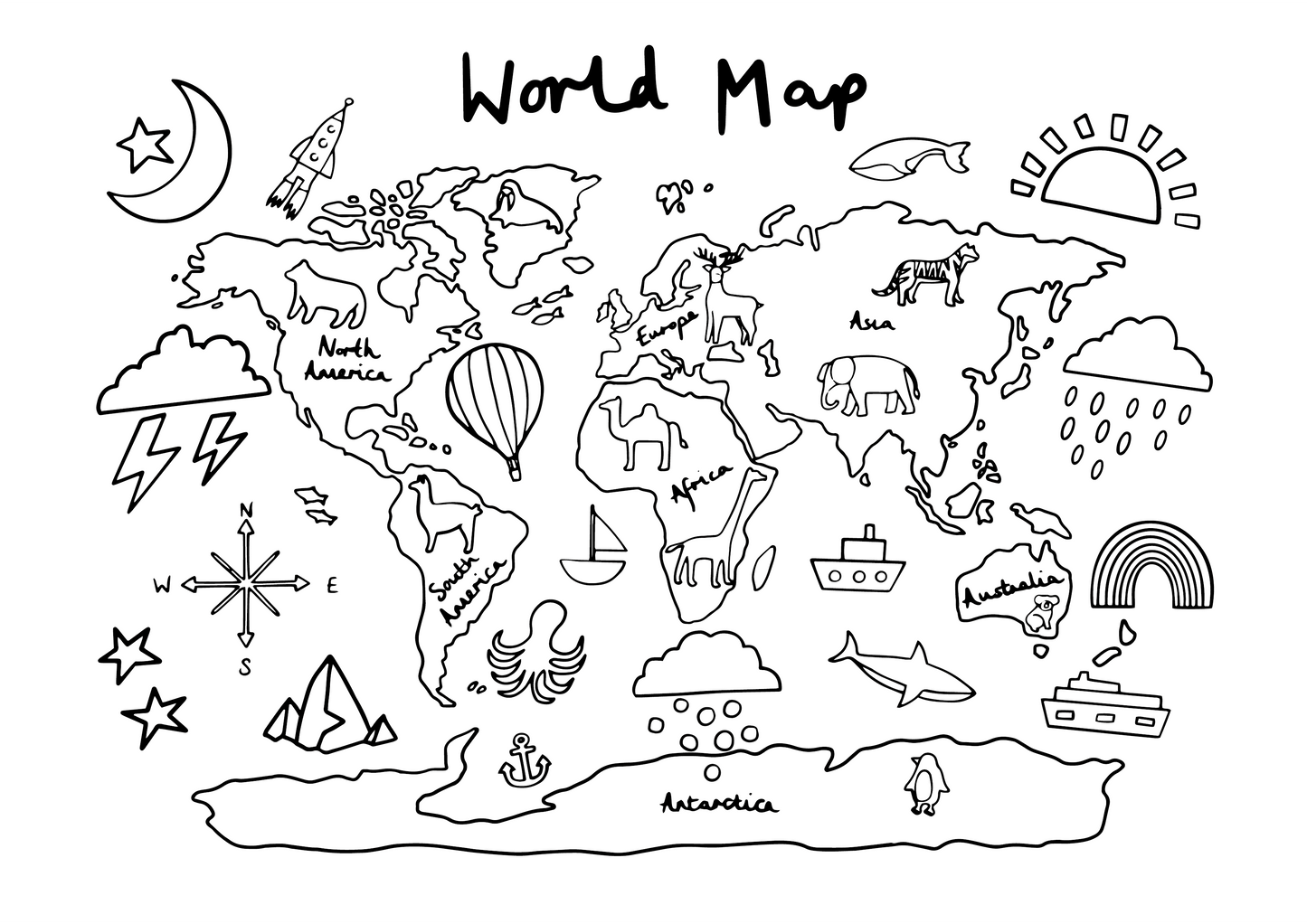 World Map Colouring Printable