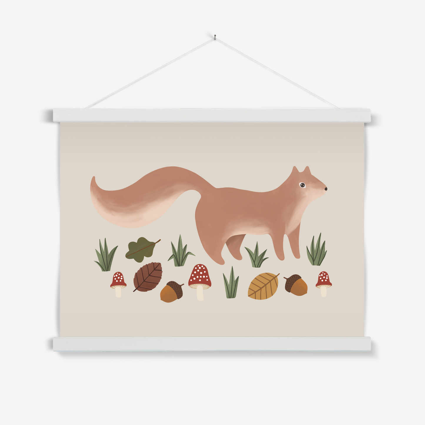 Squirrel in stone / Print with Hanger