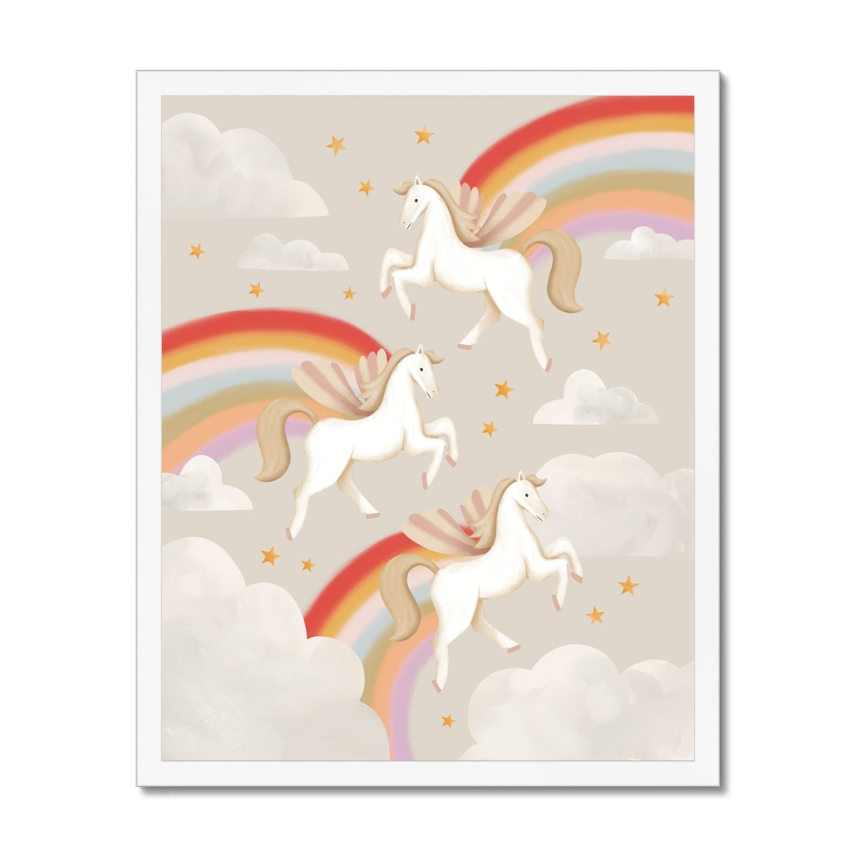 Pegasus in stone / Framed Print