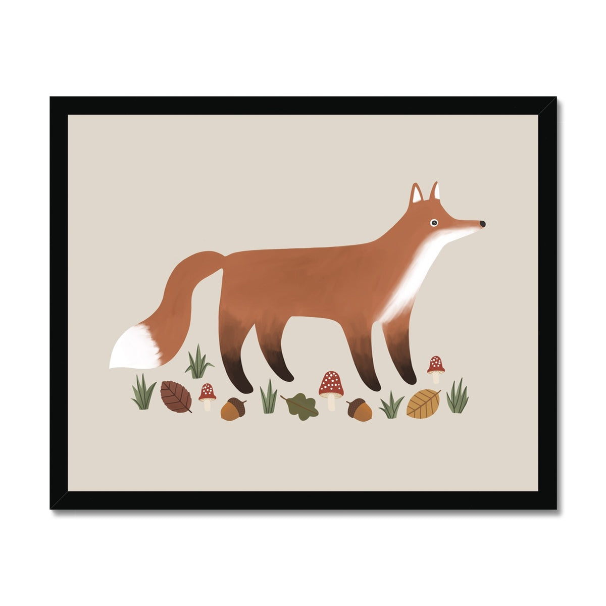Fox in stone / Framed Print