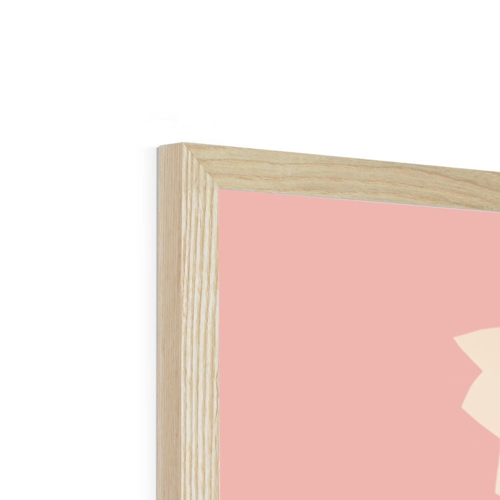 Floral Dove in pink / Framed Print