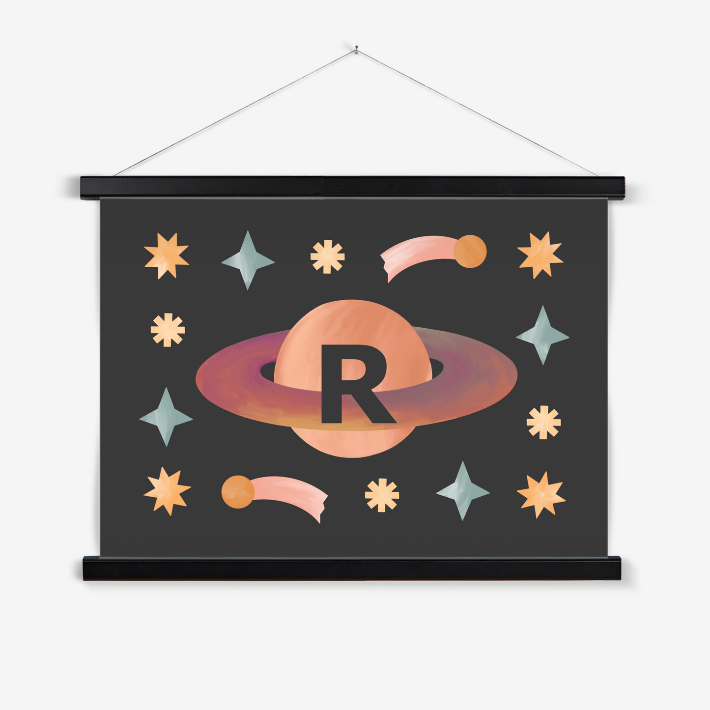 Personalised Planet in black / Print with Hanger