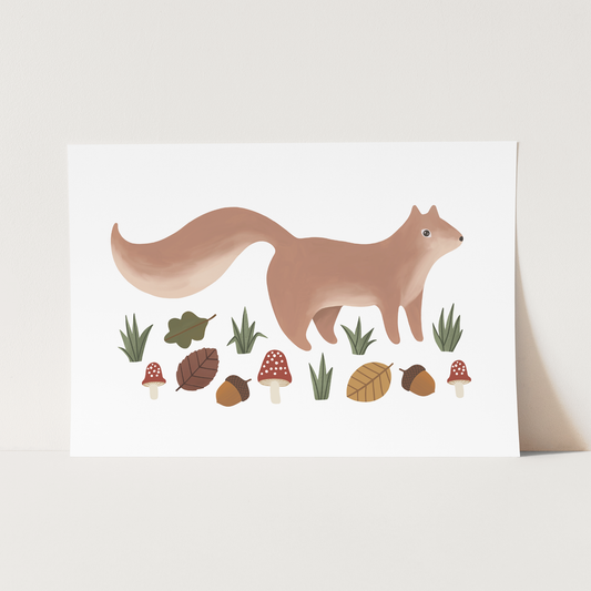 Squirrel in white / Fine Art Print