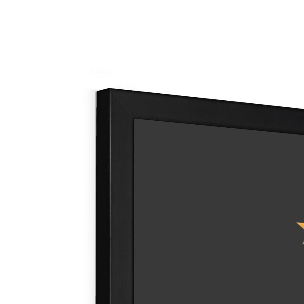Countdown to launch in black / Framed Print