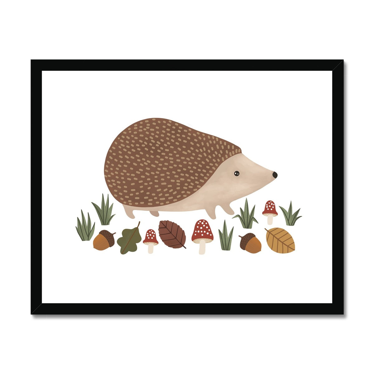 Hedgehog in white / Framed Print